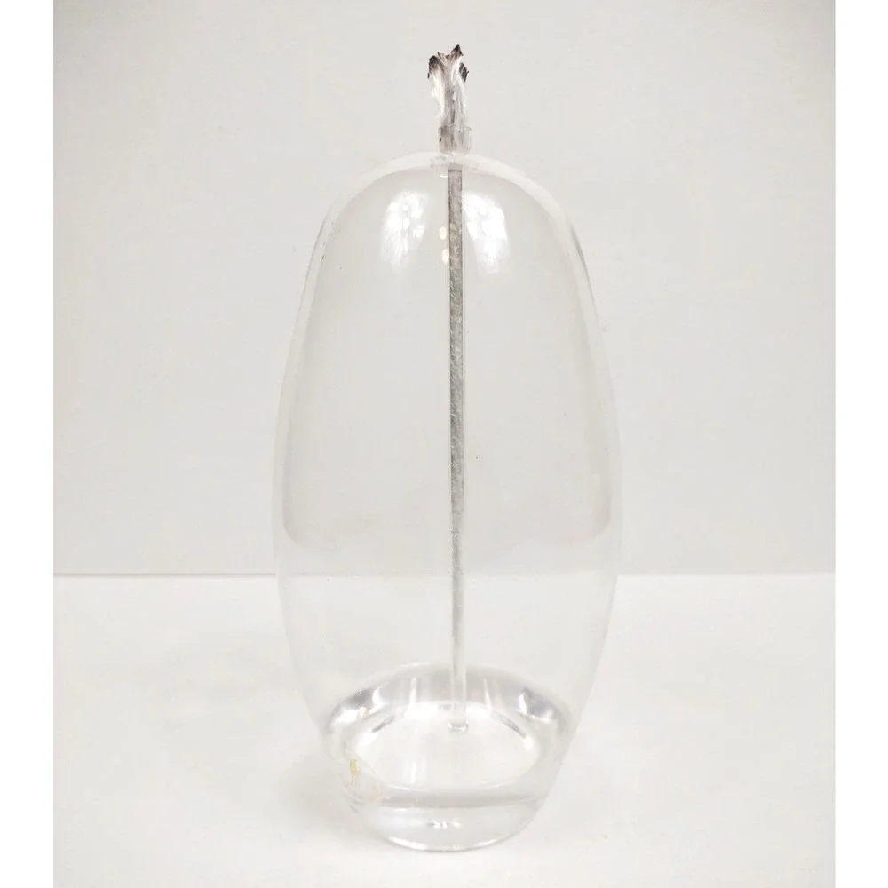 Flawless Stunning Firelight Art Glass Handblown Oil Candle Lamp Pod Table Light